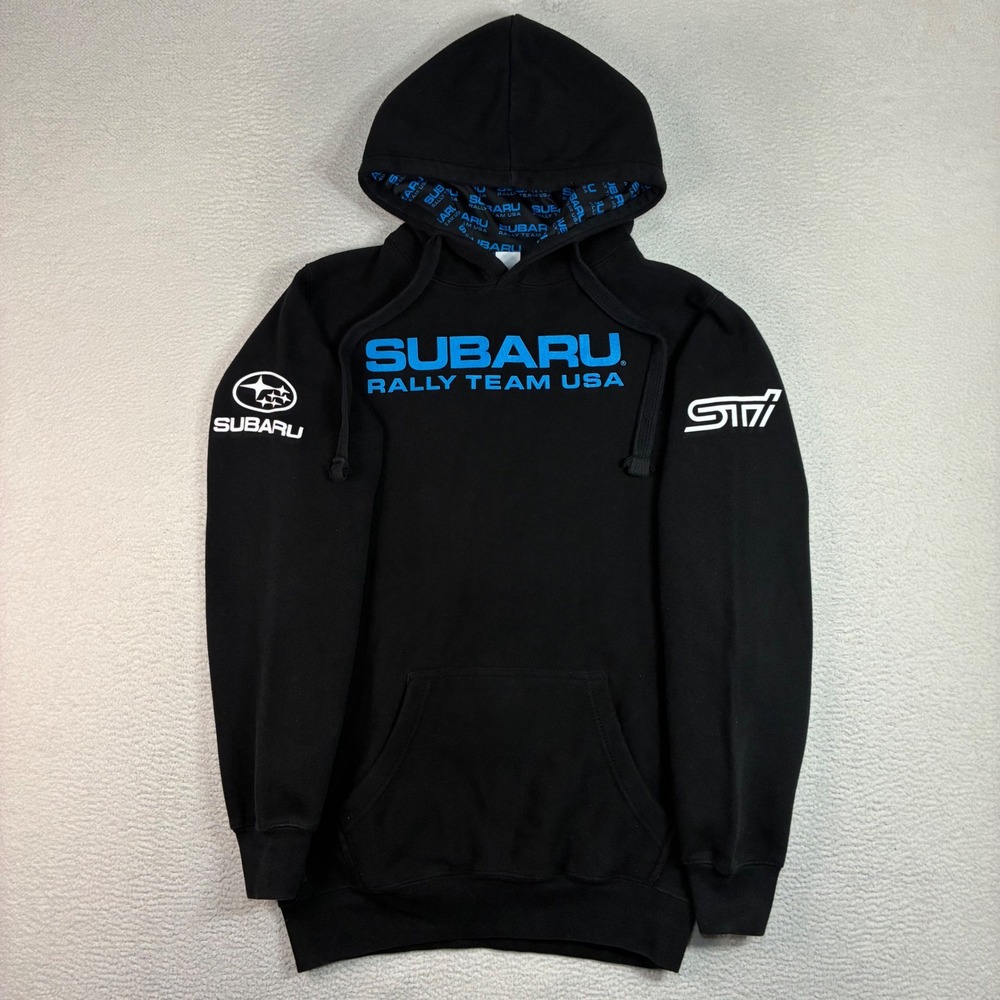 Subaru Rally Team USA Hoodie Men S Black JDM STI Racing Motorsport Pullover Y2K